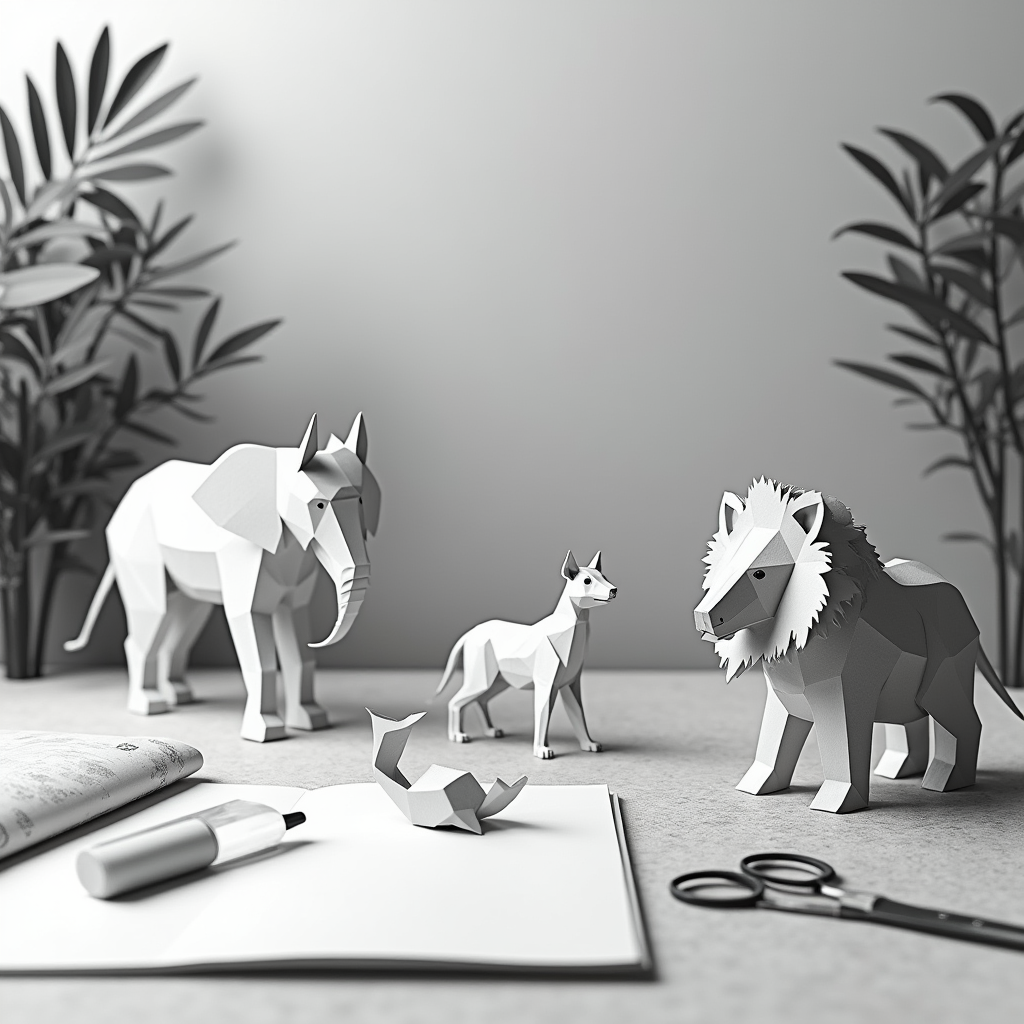 Animal Papercraft Kit: Create Your Own Paper Zoo