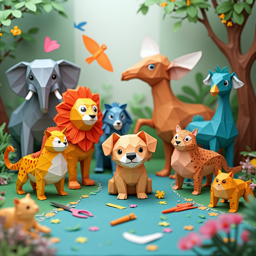 Animal Papercraft Kit: Create Your Own Paper Zoo