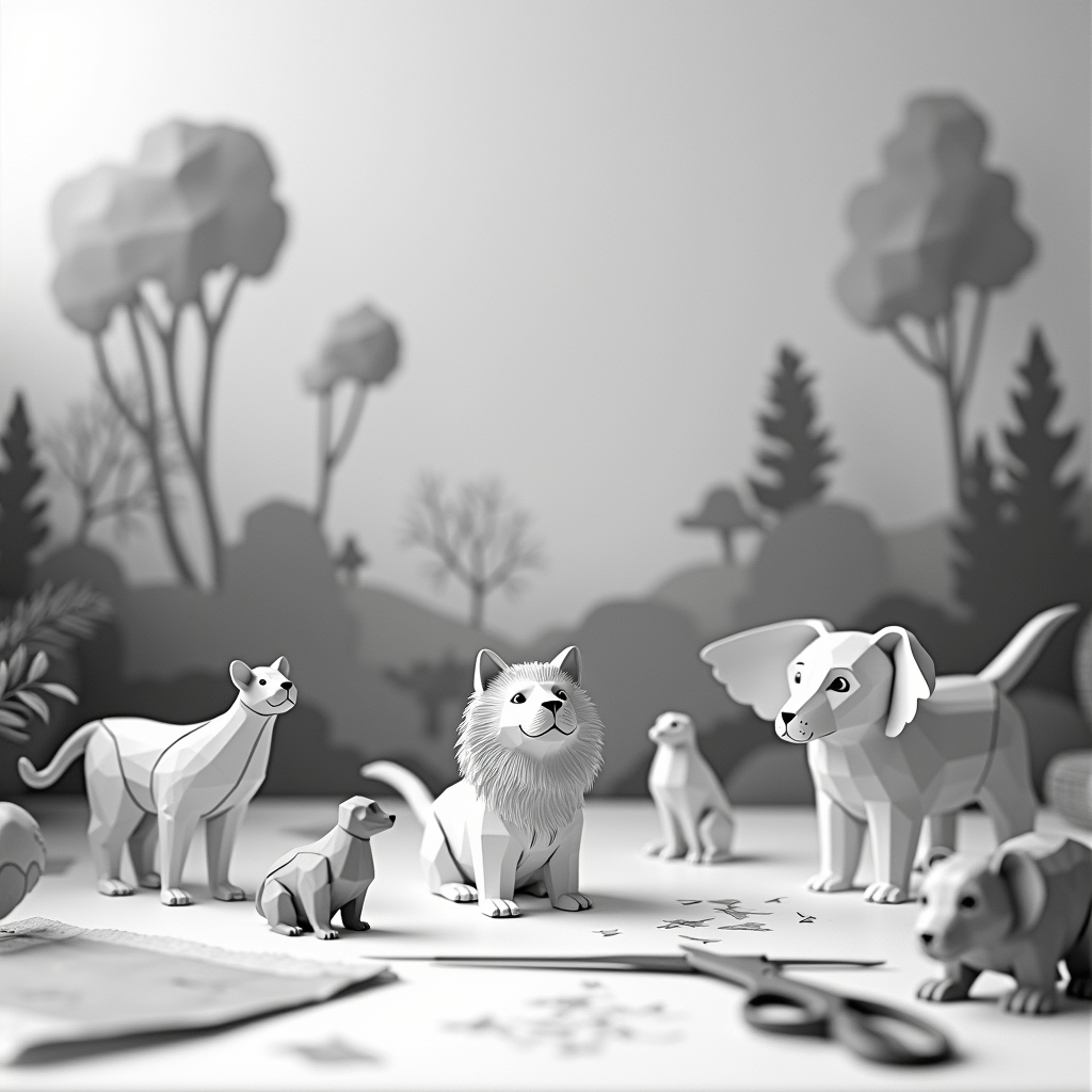 Animal Papercraft Kit: Create Your Own Paper Zoo