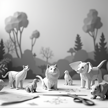 Animal Papercraft Kit: Create Your Own Paper Zoo
