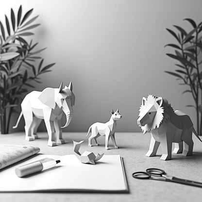 Animal Papercraft Kit: Create Your Own Paper Zoo